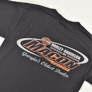 Harley Davidson T Shirt Macon Georgia 2000s Black Small
